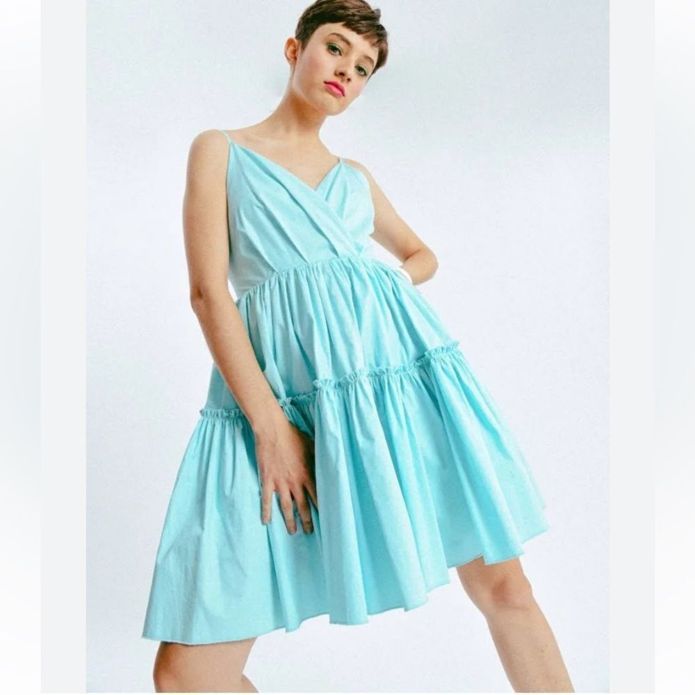Lili Sidonio Teal Tiered Summer Dress Size Large